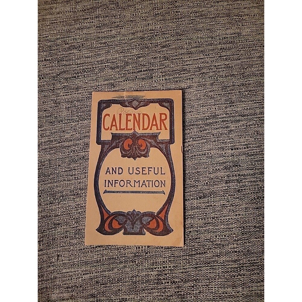 Original 1911-12 Bromo-Seltzer Drug Advertising Calendar/Memo Pad Antique MD Vtg